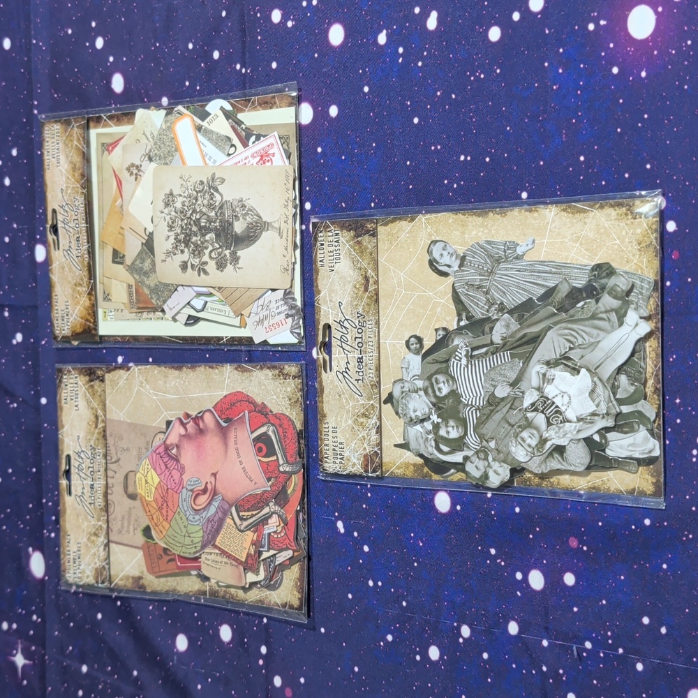 Lot of Tim Holtz Idea-ology HALLOWEEN 2019 2023 Ephemera & Paper Dolls RARE HTF